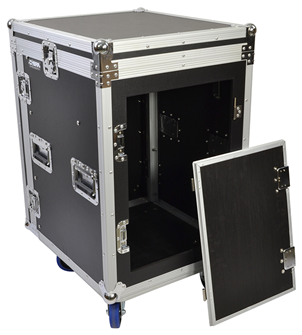 Cobra Rack Flight Case – 10U Sloping Top, 12U Bottom Space for Audio Gear